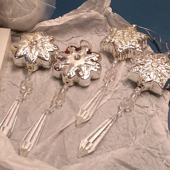 Vintage & Artisan Gold and Silver Holiday Ornaments Group Cottagecore - Picture 9 of 10